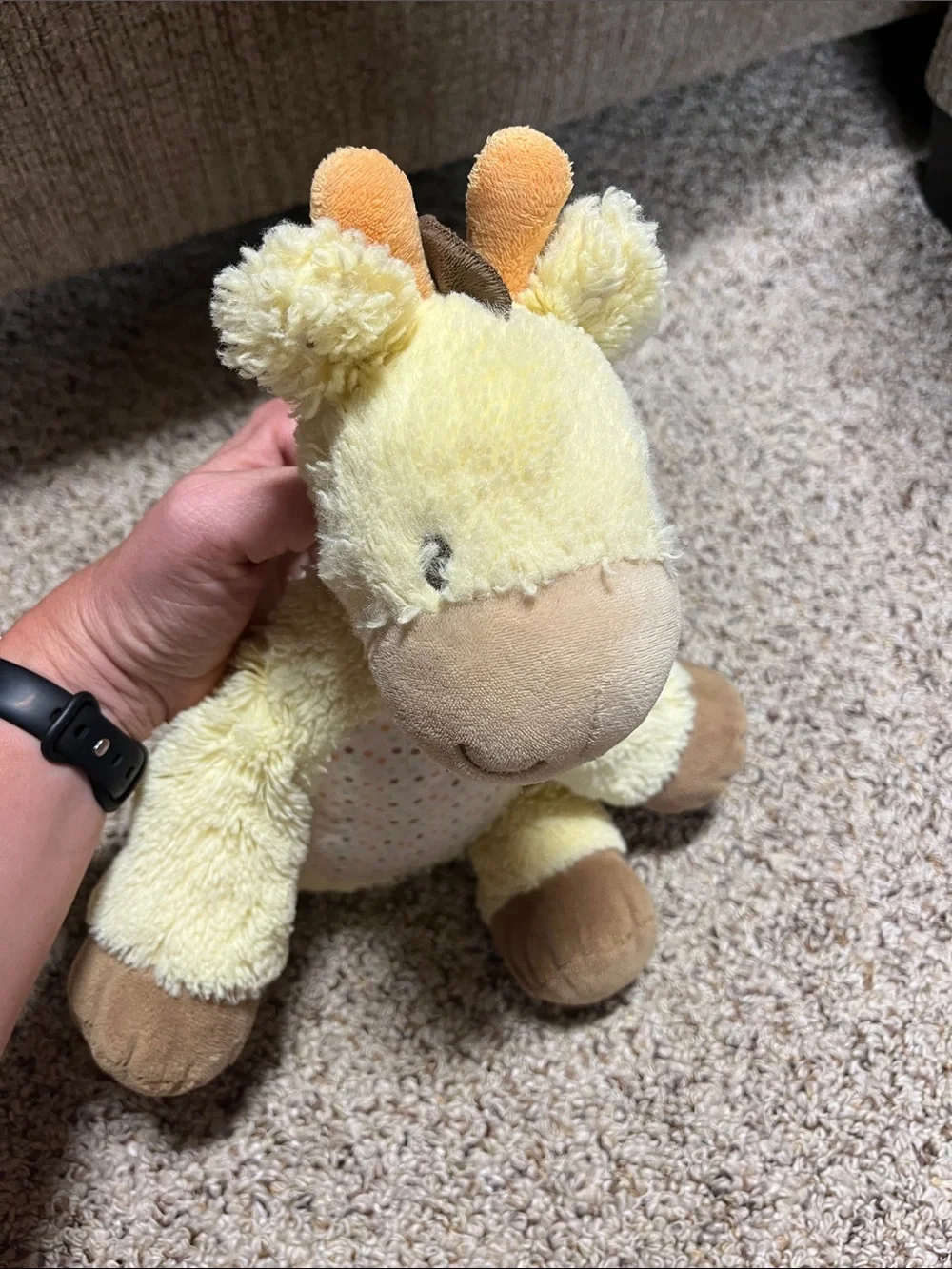 Little journey Yellow and Brown Giraffe Stuffed Animal with Orange Accents